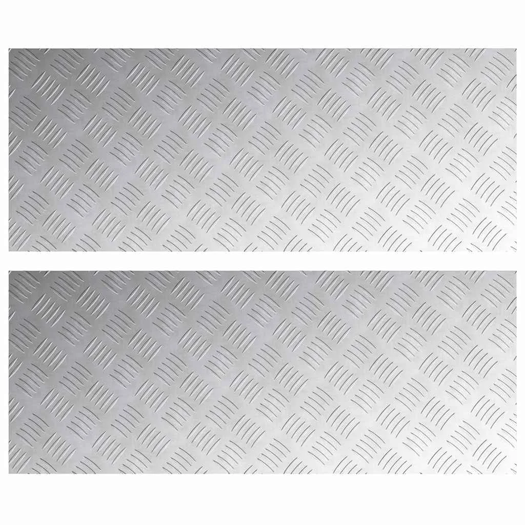 Šachovnicové dosky 2 pcs Strieborná 100 x 40 cm Hliník