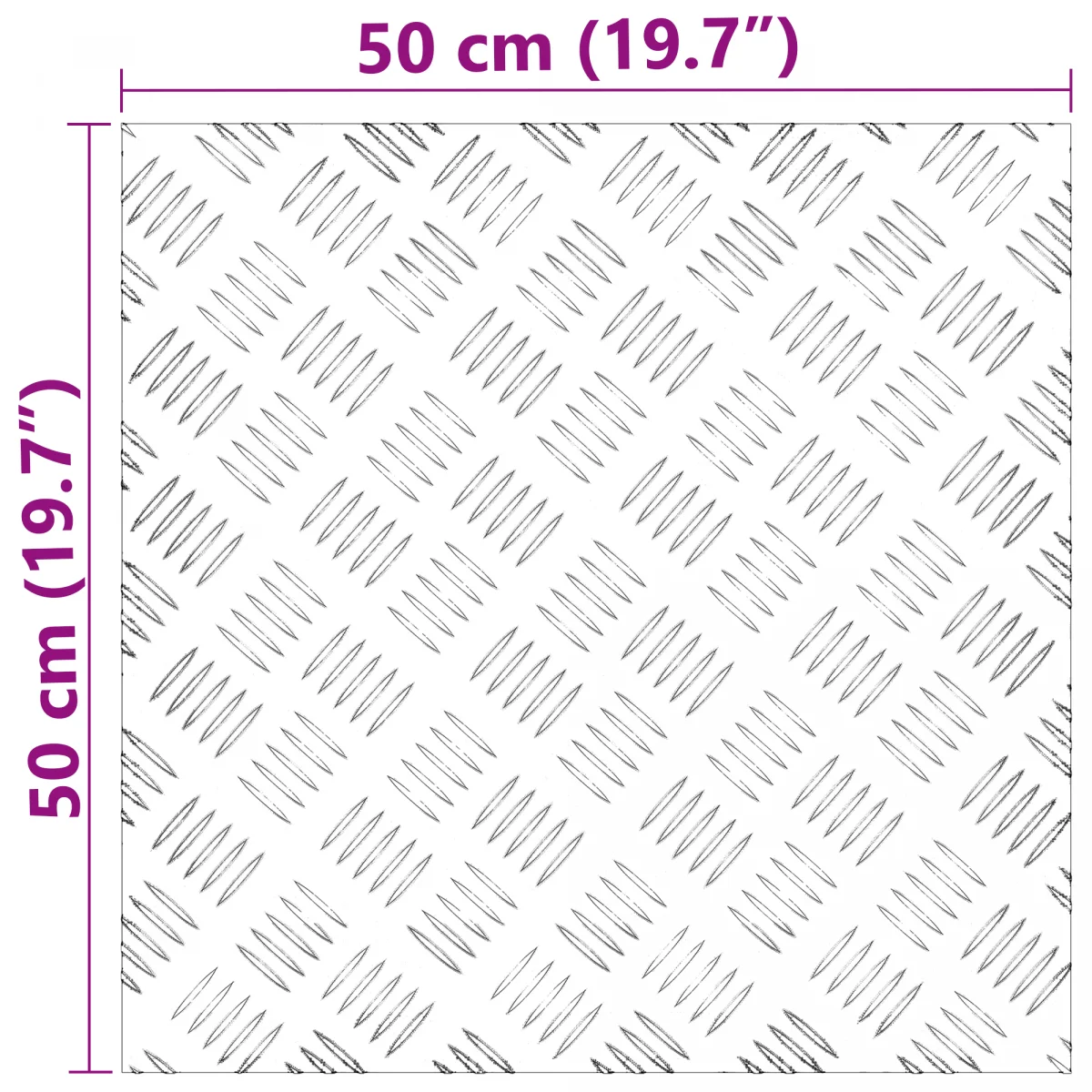hliníkové kontrolné dosky 4 ks protišmykové 50x50 cm