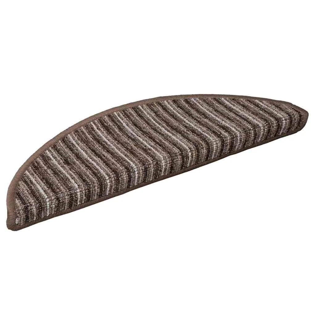 Samolepiace schodové rohože 15 pcs Hnedá 56 x 17 x 3 cm