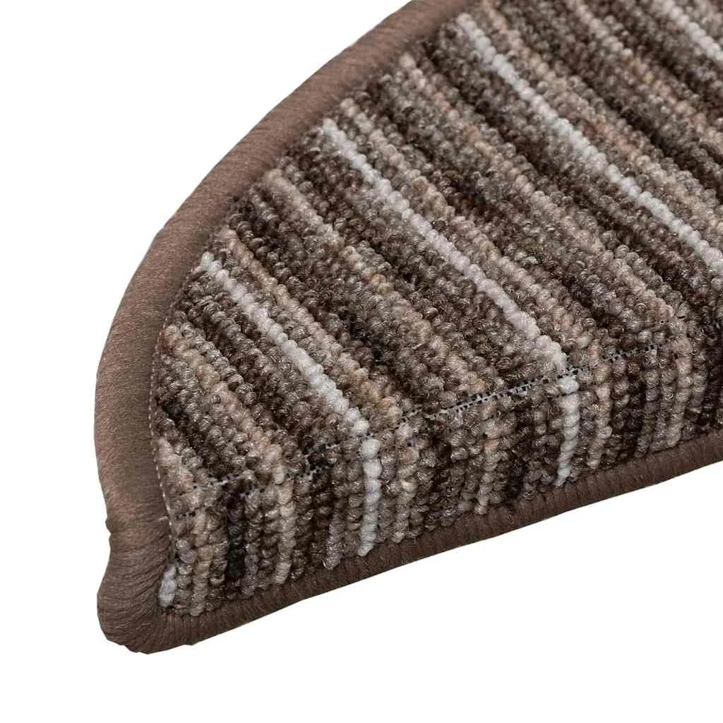 Samolepiace schodové rohože 15 pcs Hnedá 56 x 17 x 3 cm