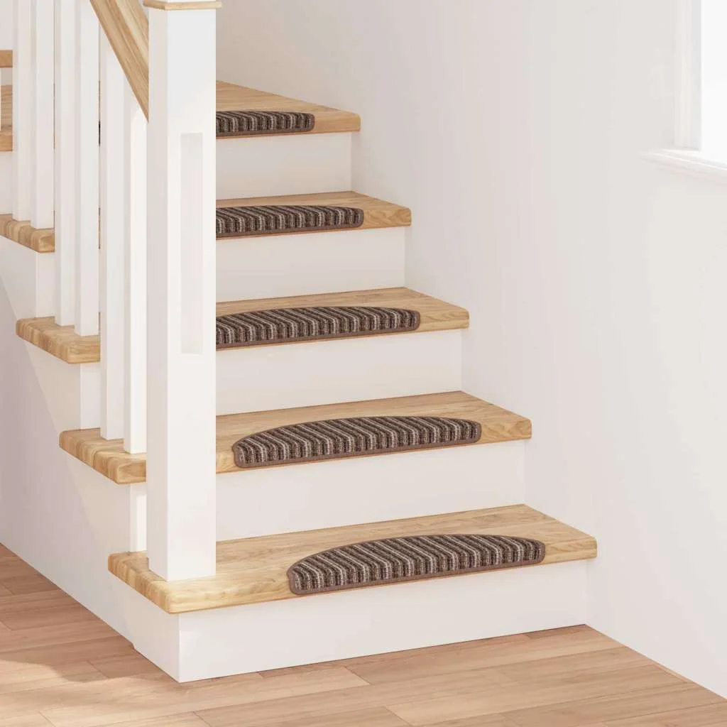 Samolepiace schodové rohože 15 pcs Hnedá 56 x 17 x 3 cm