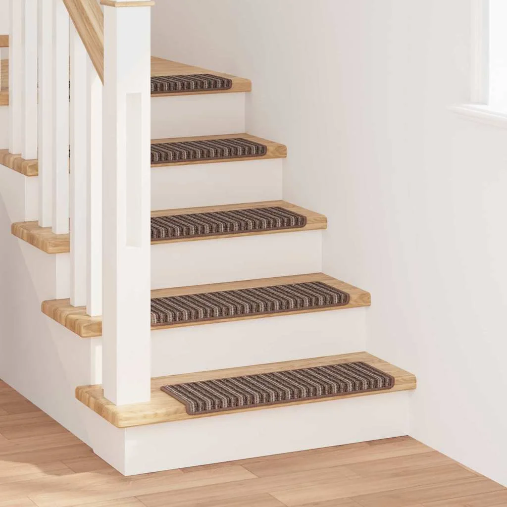 Samolepiace schodové rohože 15 pcs Hnedá 65 x 21 x 4 cm