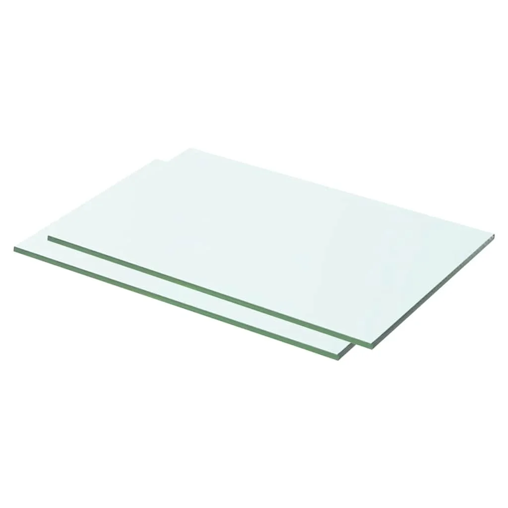 Poličky 2 ks panel z priehľadného skla 50x25 cm