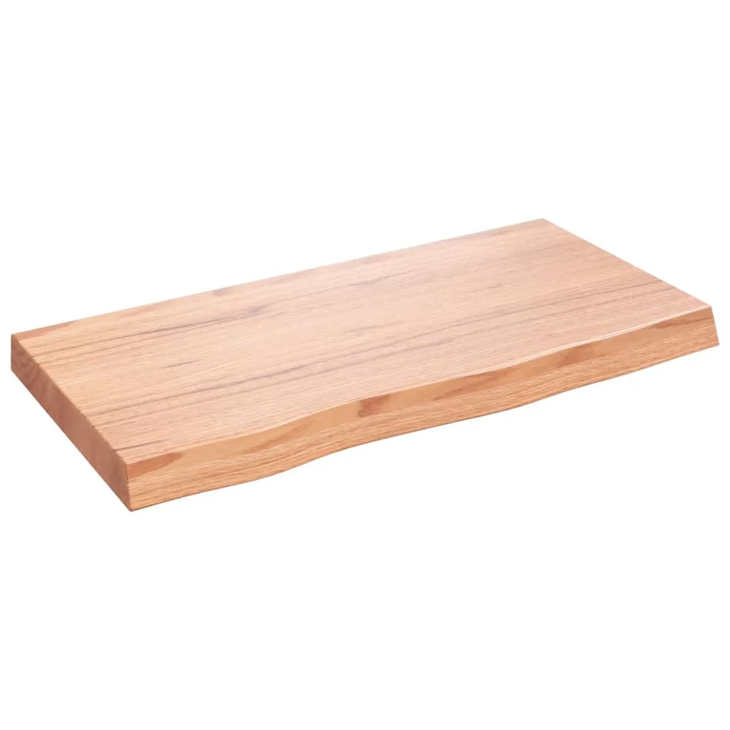 Nástenná polica bledohnedá 80x40x(2-6) cm ošetrený masívny dub