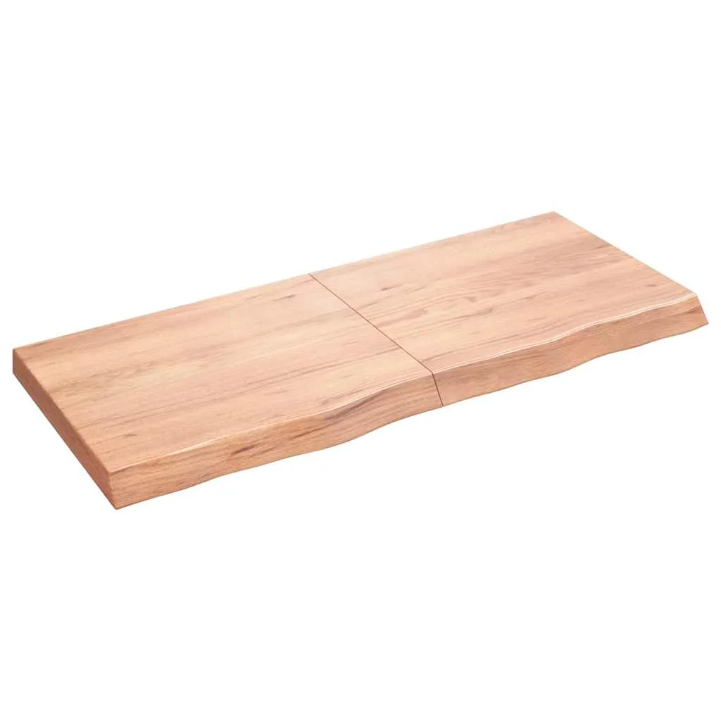 Nástenná polica bledohnedá 120x50x(2-6) cm ošetrený masívny dub