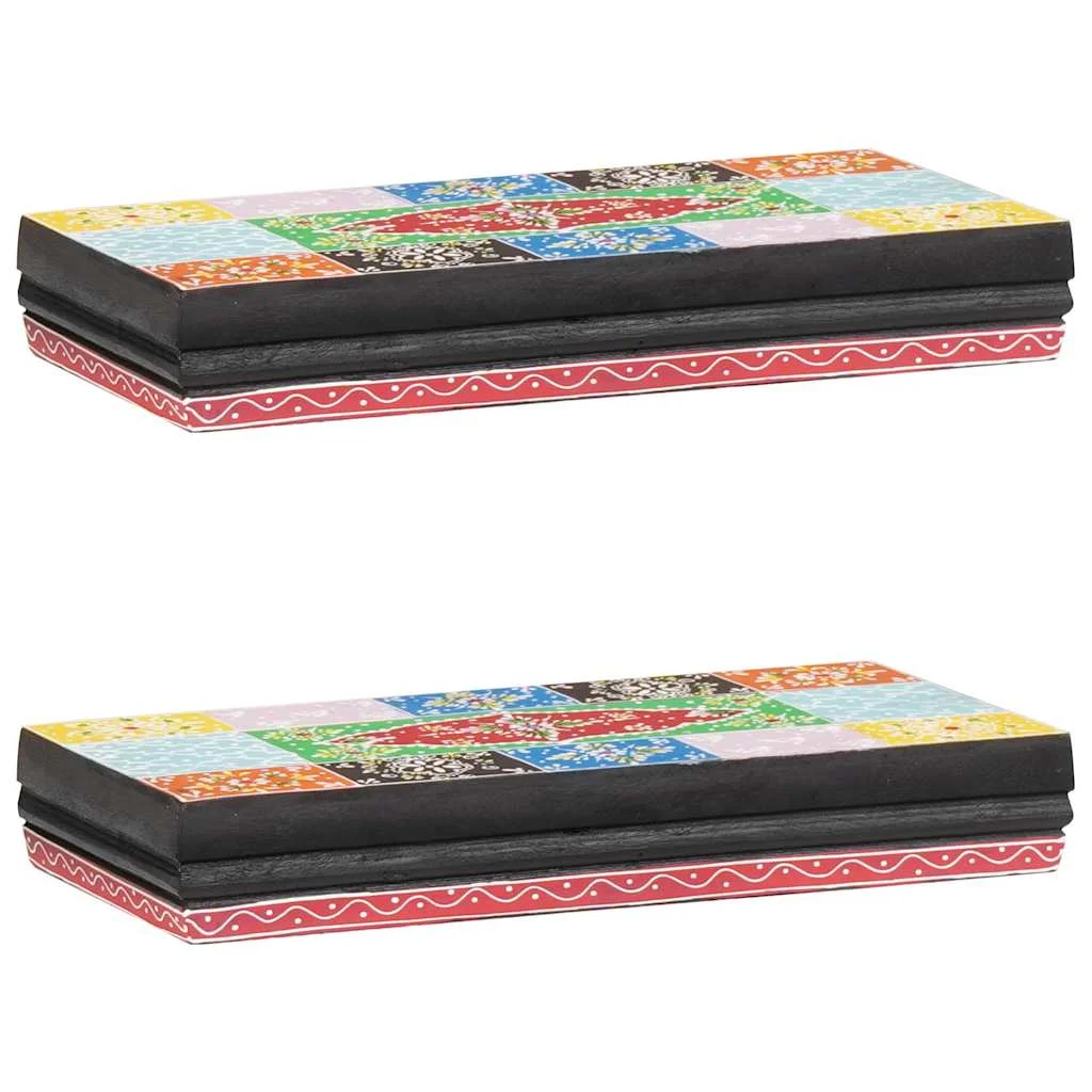 Stenné police Viacfarebný 40 x 20 x 6 cm Masívne mango drevo