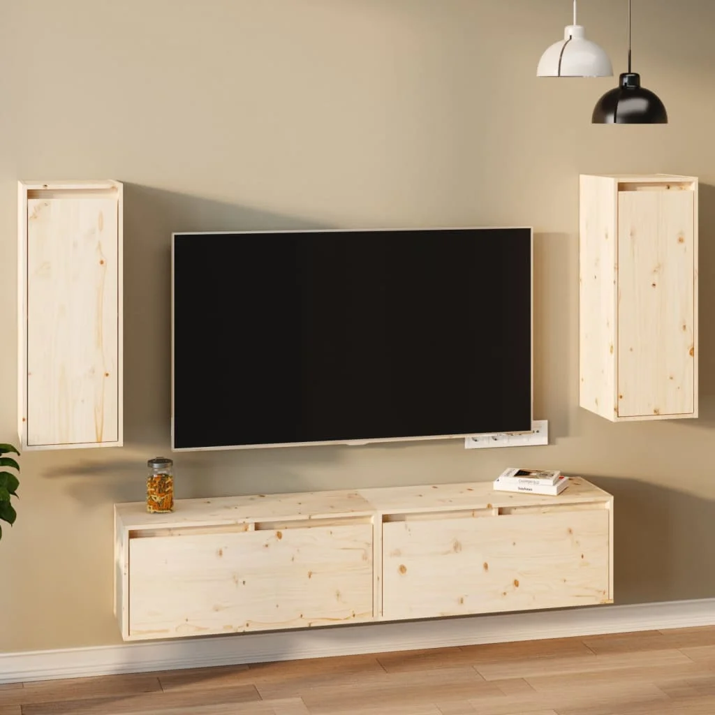 Nástenné skrinky 2 ks 30x30x80 cm masívna borovica