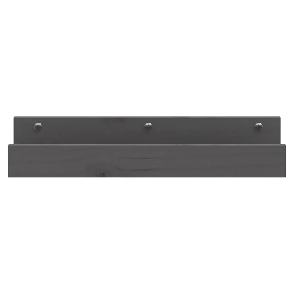 Nástenné skrinky 2 ks sivé 50x12x9 cm masívna borovica