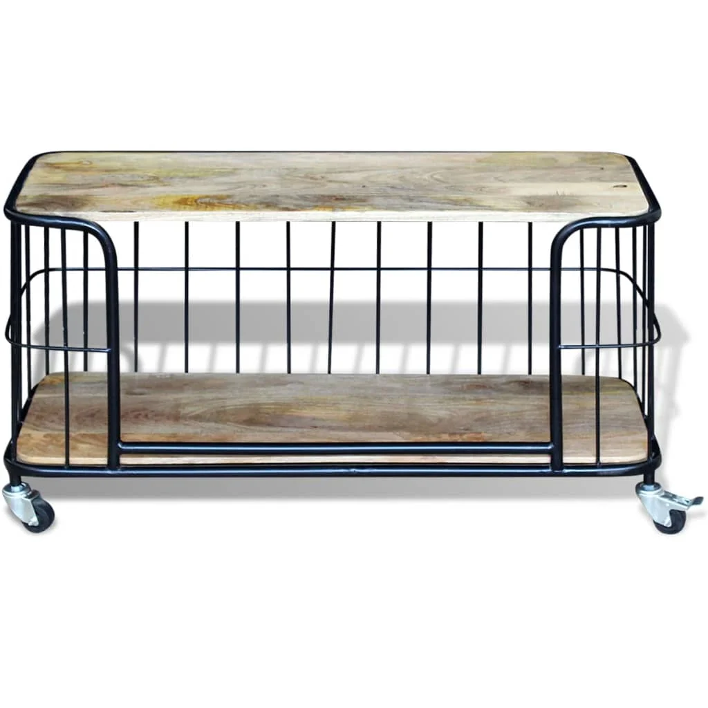 TV stolík z masívneho mangového dreva, 100x40x45 cm