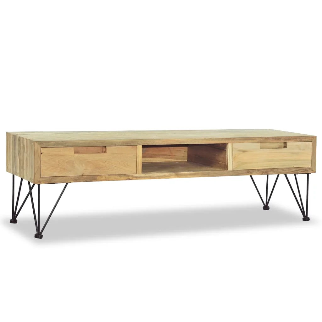 TV stolík, 120x35x35 cm, masívne teakové drevo