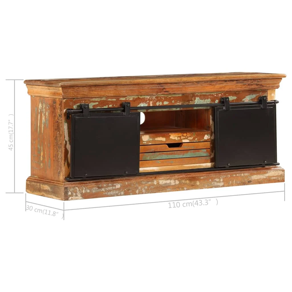 TV skrinka 110x30x45 cm, recyklovaný masív