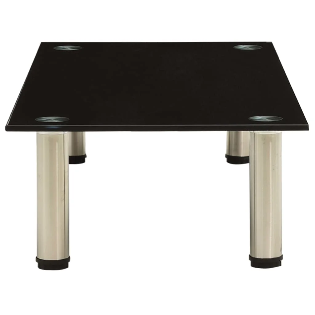 TV stolík, čierny 80x35x17 cm, tvrdené sklo