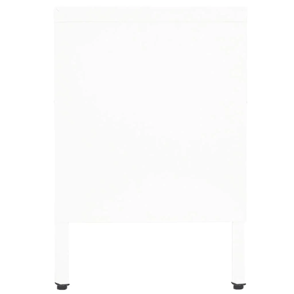 TV skrinka biela 90x30x44 cm oceľ a sklo