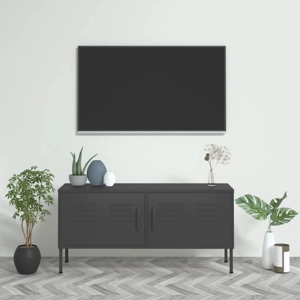 TV skrinka antracitová 105x35x50 cm oceľ 