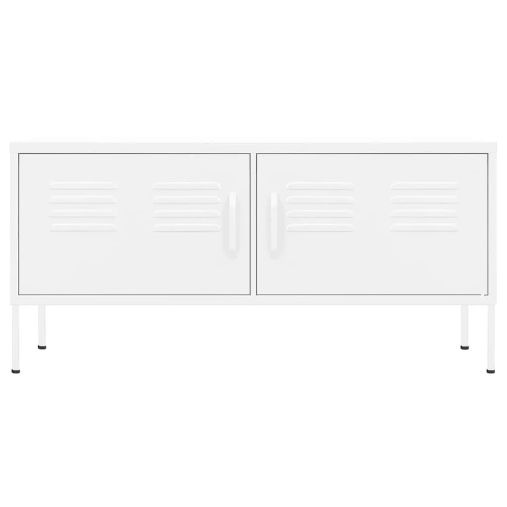 TV skrinka biela 105x35x50 cm oceľ 