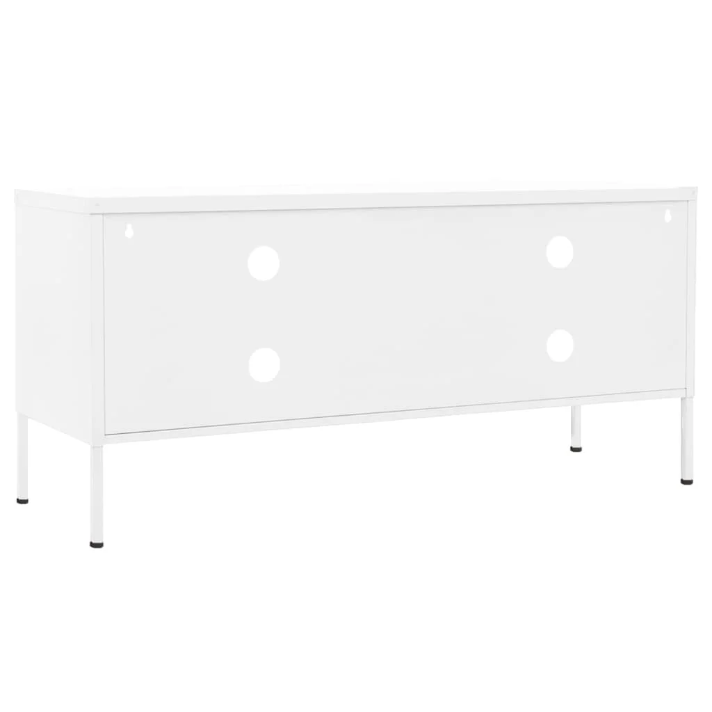 TV skrinka biela 105x35x50 cm oceľ 