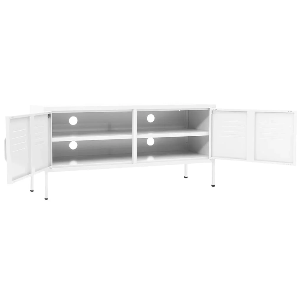 TV skrinka biela 105x35x50 cm oceľ 