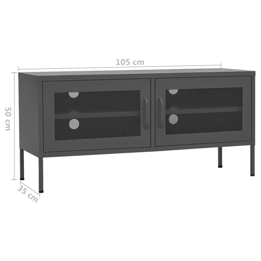 TV skrinka antracitová 105x35x50 cm oceľ 