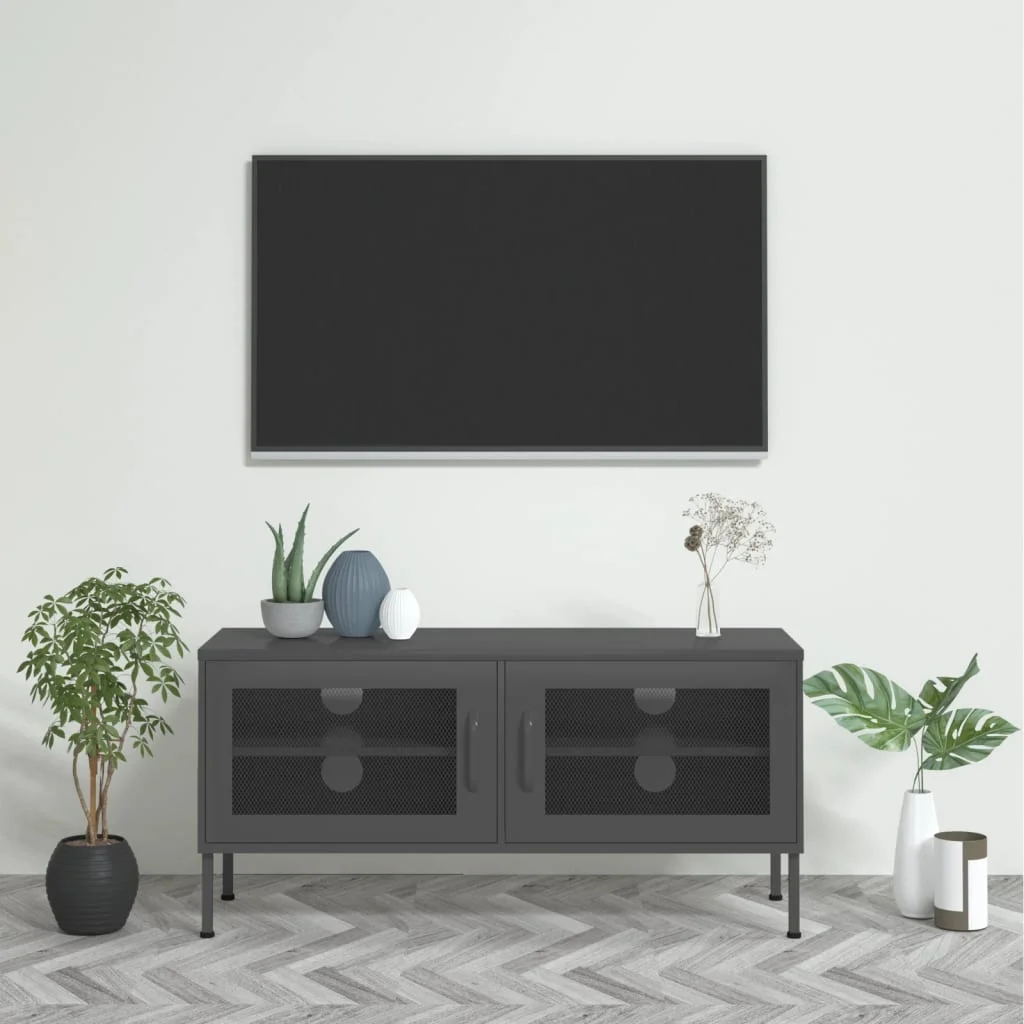 TV skrinka antracitová 105x35x50 cm oceľ 