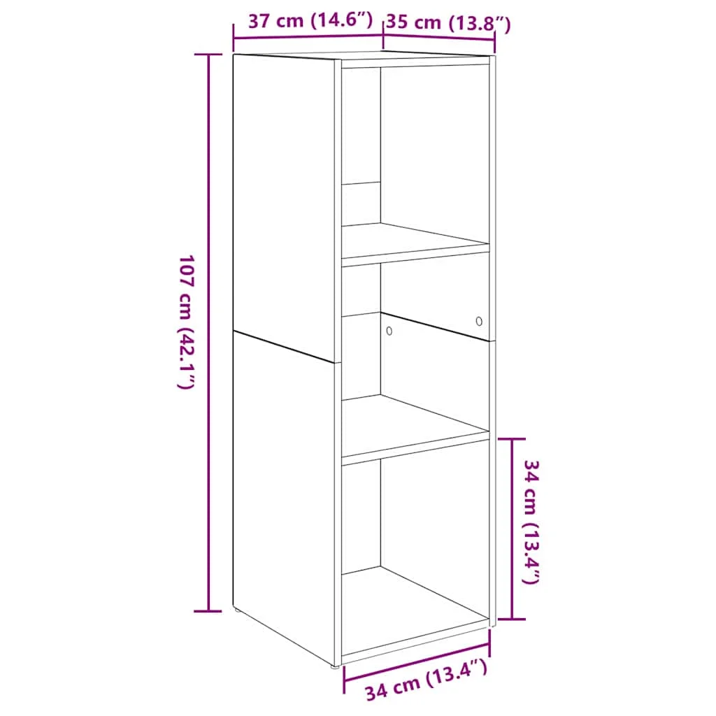 TV skrinka 4 pcs Čierny dub 37 x 35 x 107,5 cm