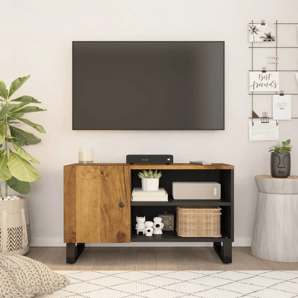 TV skrinka 80x33x46 cm masívny mangovník a spracované drevo