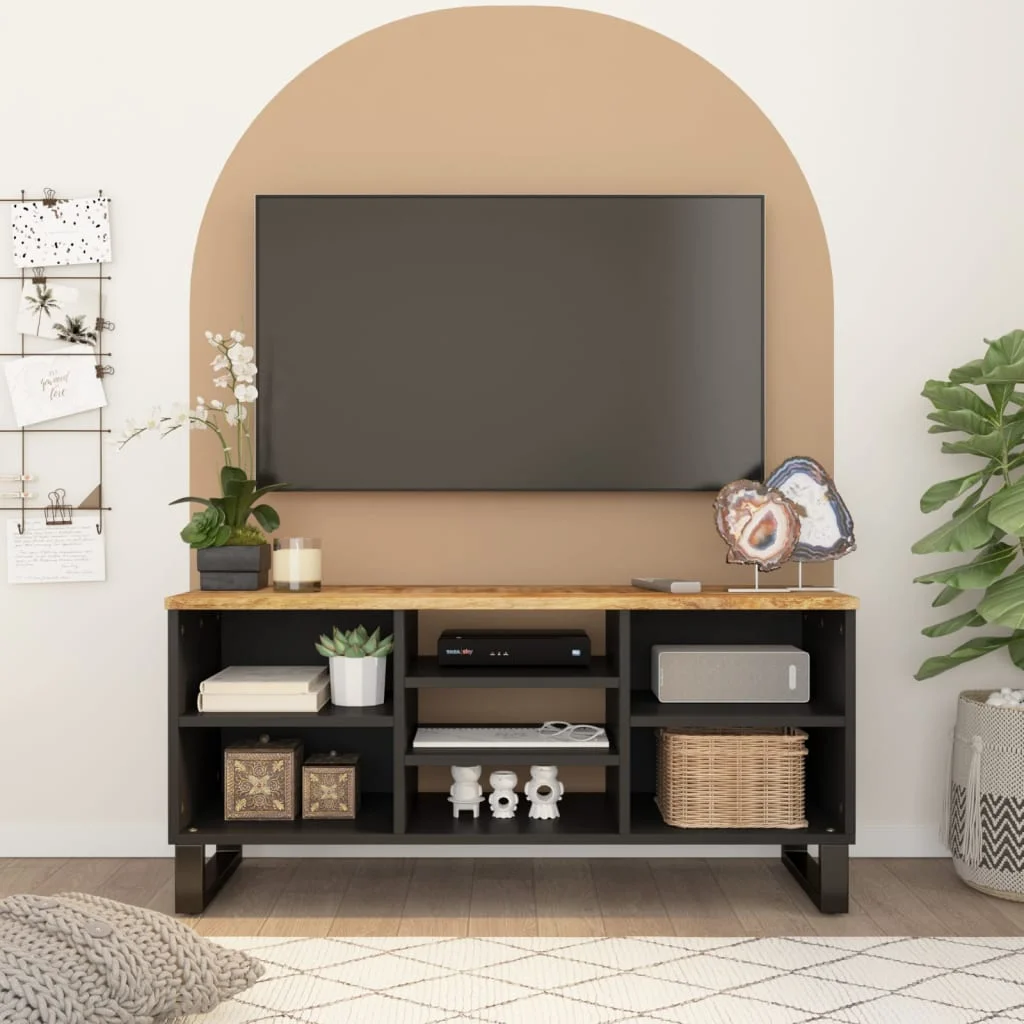 TV skrinka 100x33x46 cm masívny mangovník a spracované drevo