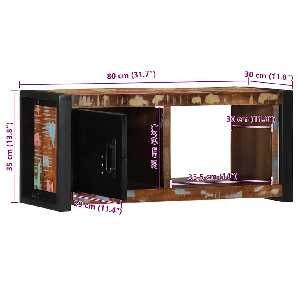TV skrinka 80x30x35 cm Rekultivované masívne drevo