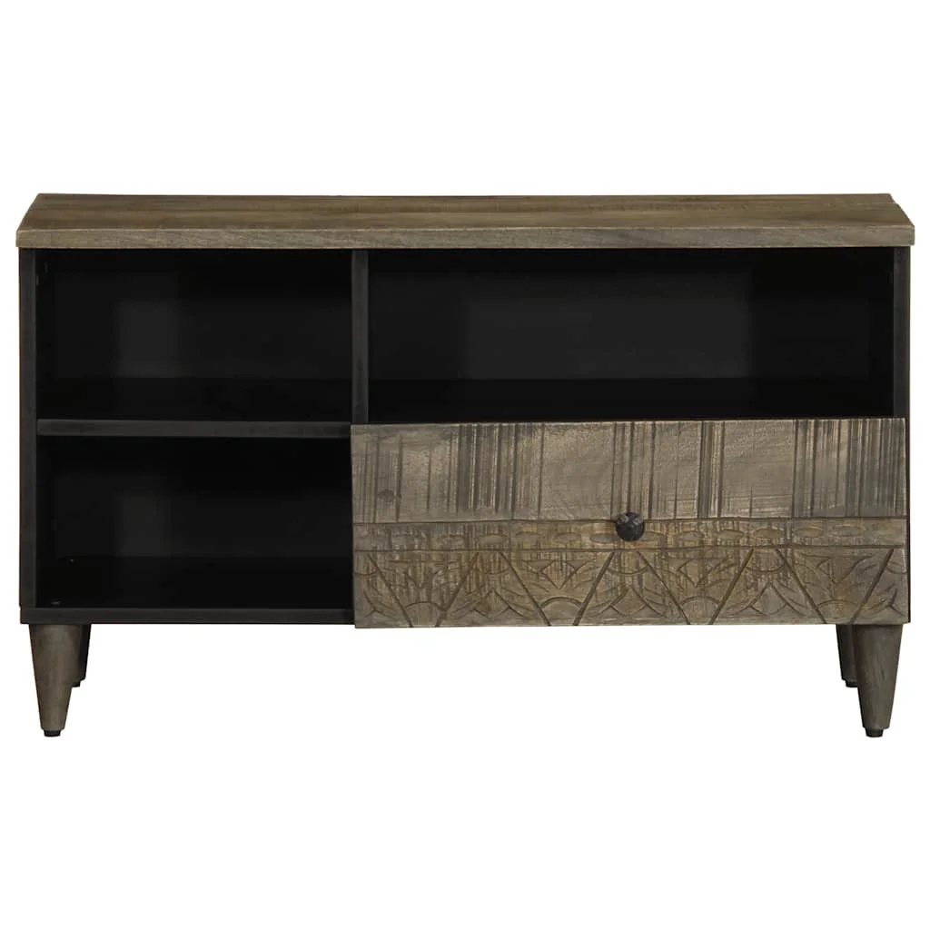 TV skrinka, čierna 80x33x46 cm, mangový masív