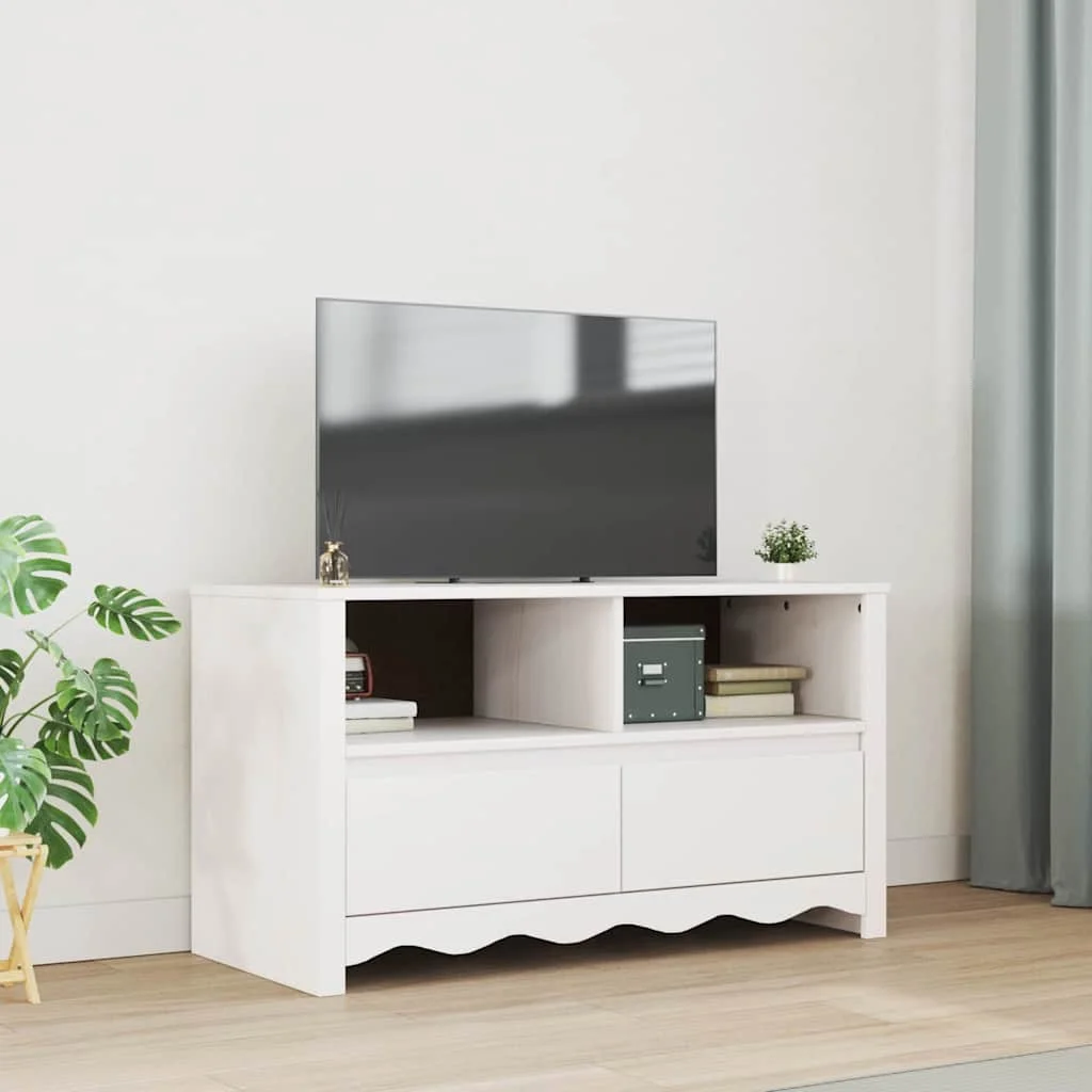 TV stolík Drammen Biela 99 x 43 x 55 cm Borovicový masív