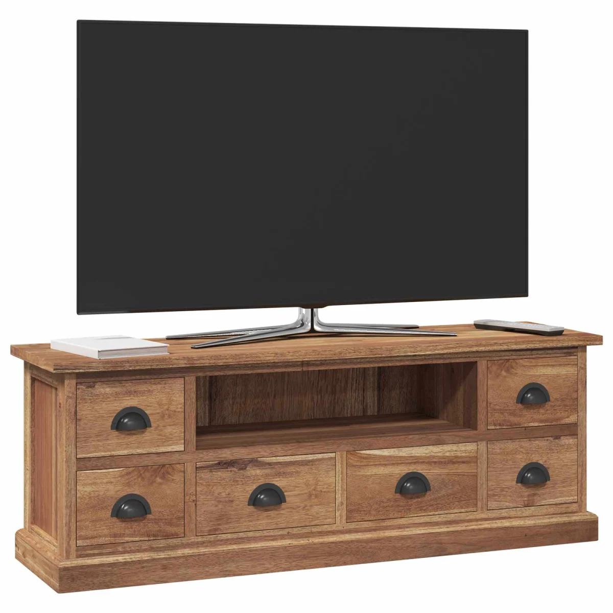 TV stolík Prírodná 110 x 30 x 40 cm Husté teakové drevo