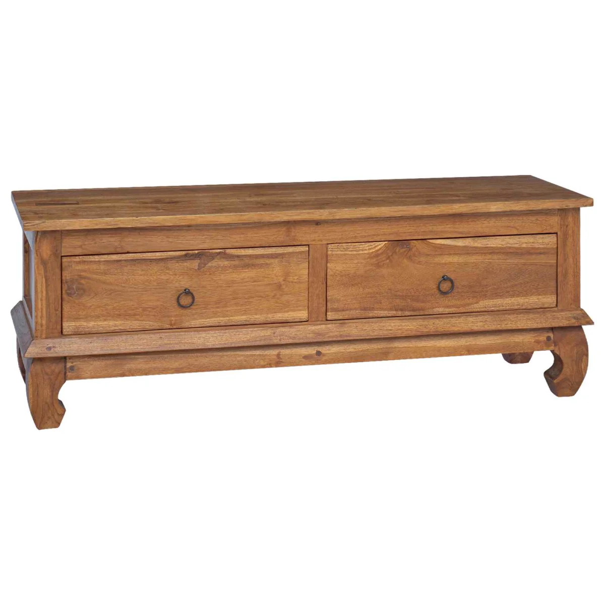 TV stolík Prírodná 110 x 35 x 40 cm Husté teakové drevo