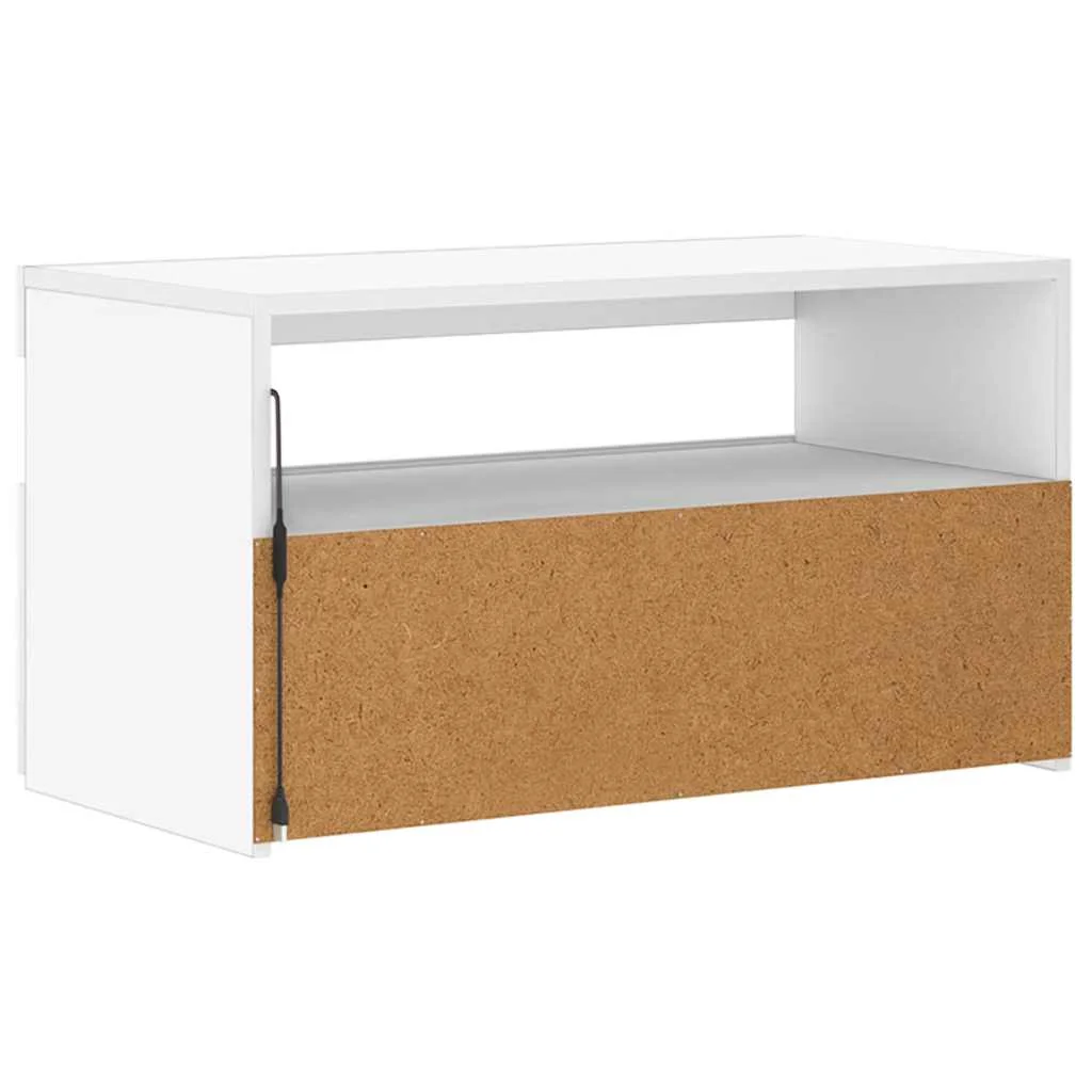 TV skrinka s LED svetlami biela 75x35x40 cm