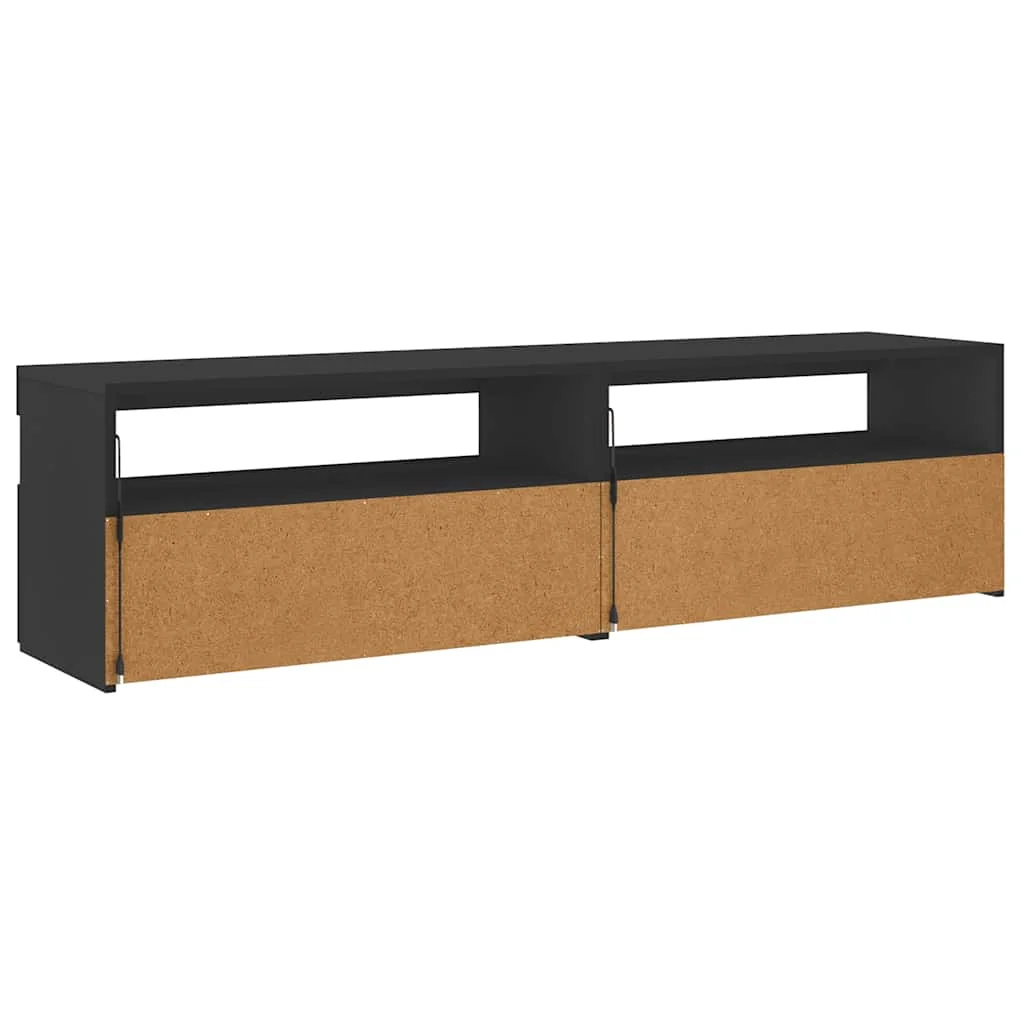 TV skrinky 2 ks s LED svetlami čierne 75x35x40 cm