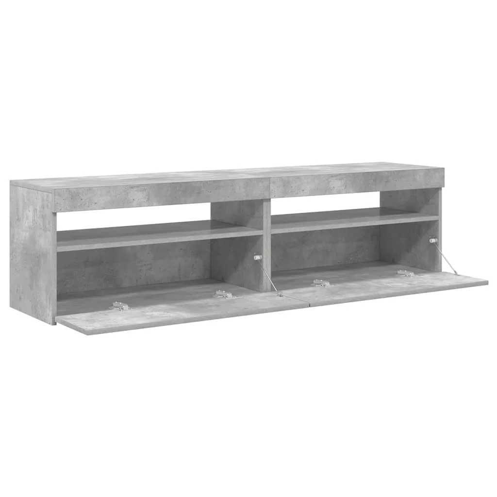 TV skrinky 2 ks s LED svetlami betónové sivé 75x35x40 cm