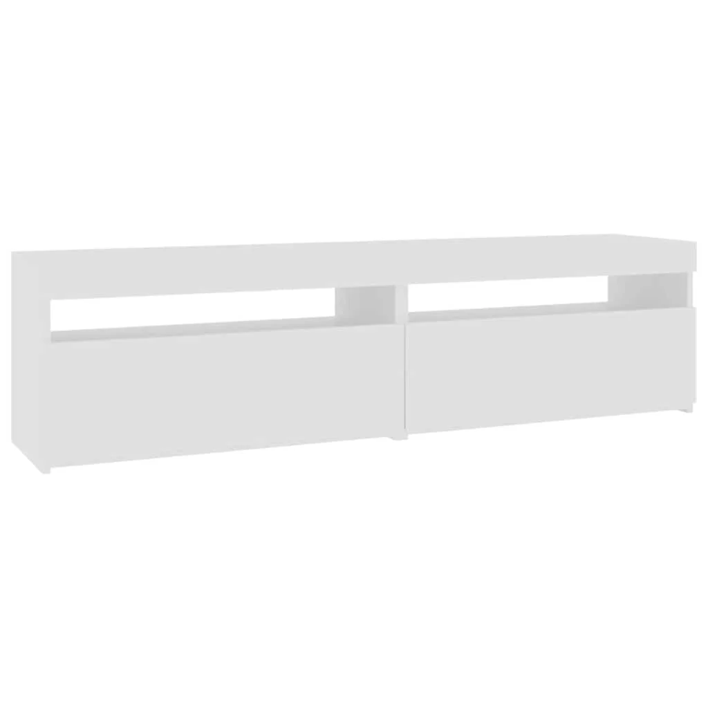 TV skrinky 2 ks s LED svetlami lesklé biele 75x35x40 cm