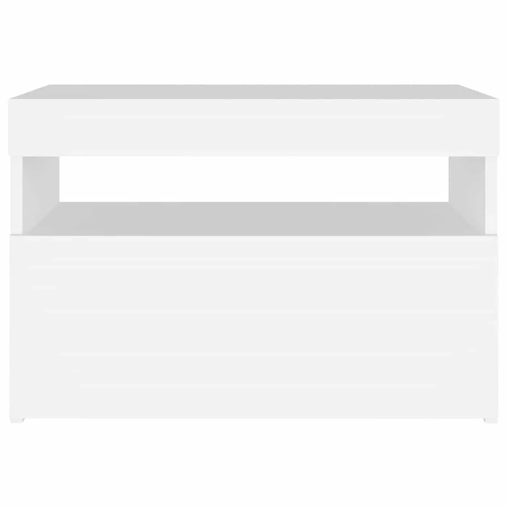 TV skrinka s LED svetlami biela 60x35x40 cm