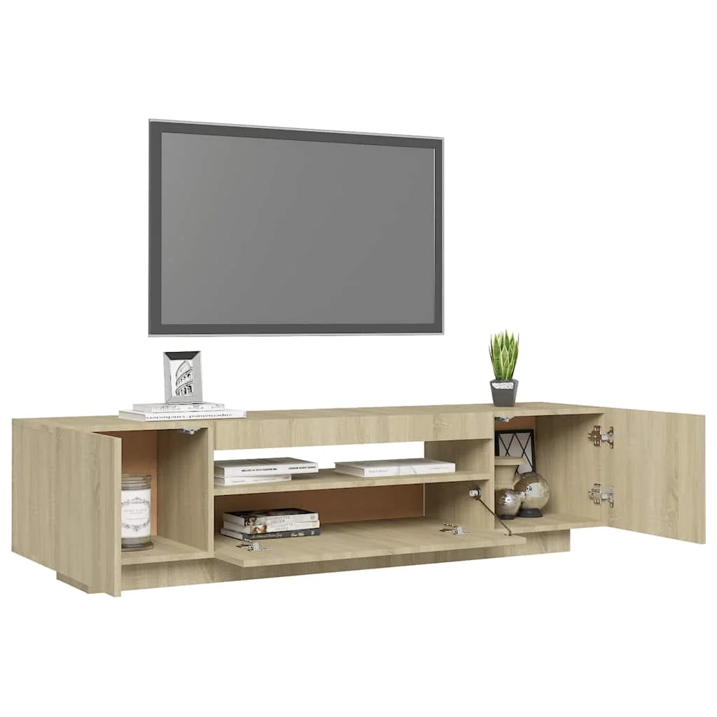 TV skrinka s LED svetlami dub sonoma 160x35x40 cm
