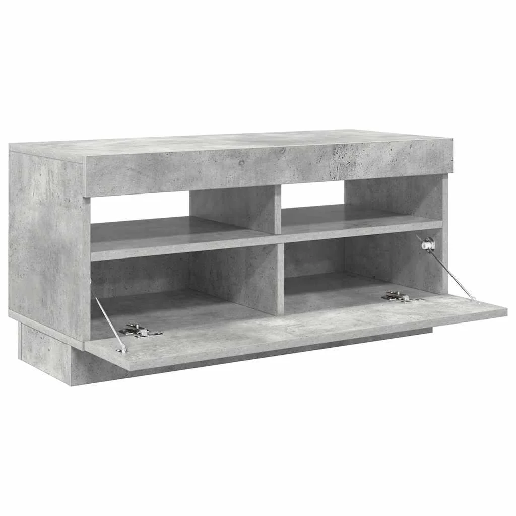 TV skrinka s LED svetlami betónovo-sivá 80x35x40 cm