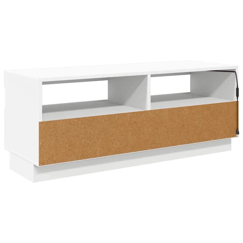 TV skrinka s LED svetlami biela 100x35x40 cm