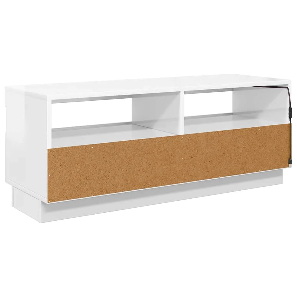 TV skrinka s LED svetlami lesklá biela 100x35x40 cm