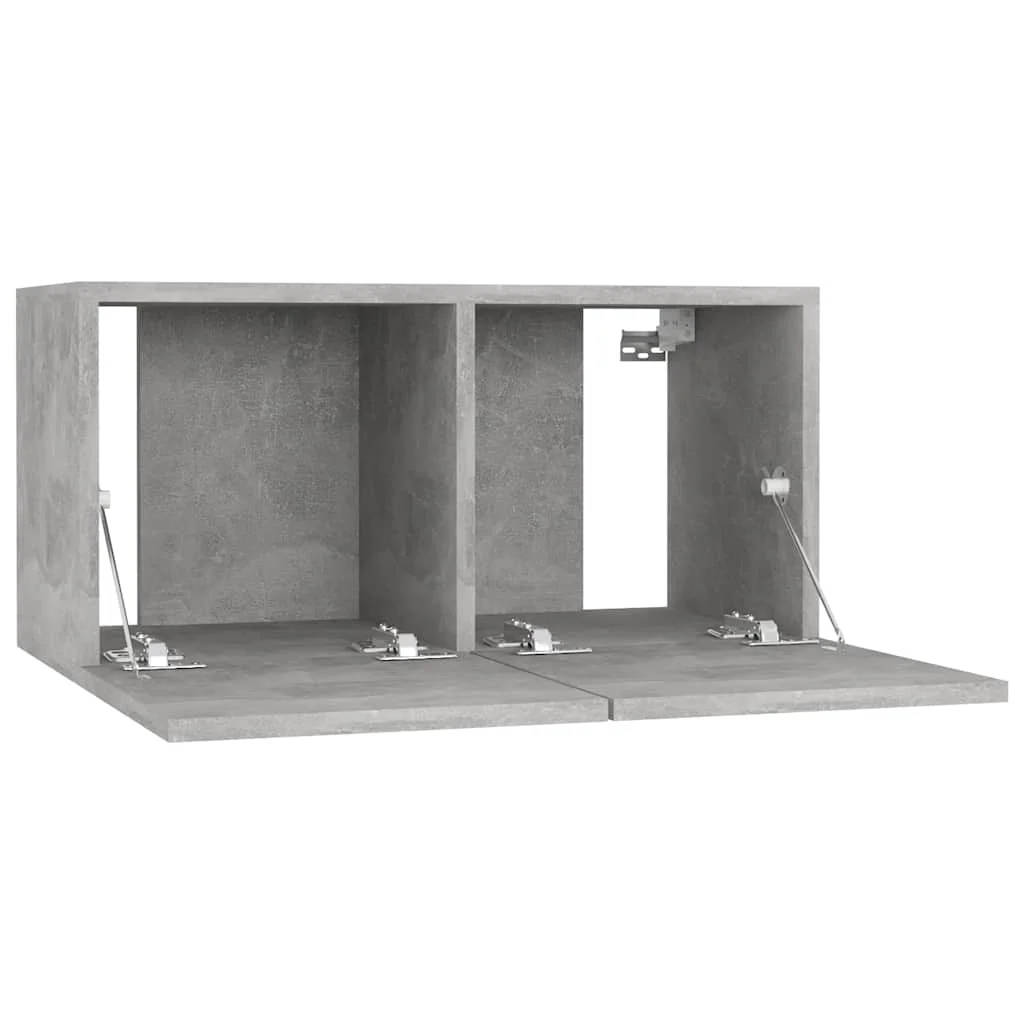 Závesné TV skrinky 3 ks betónové sivé 60x30x30 cm
