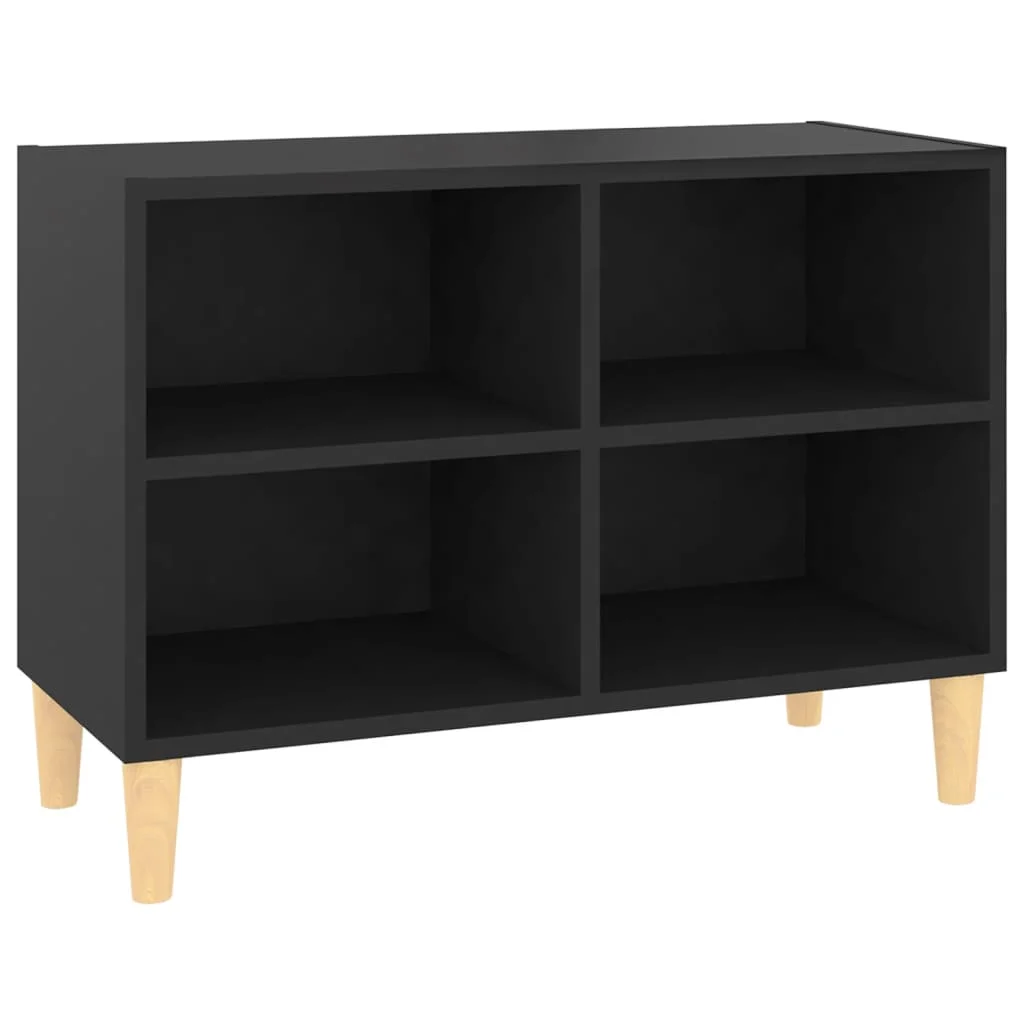 TV stolík nohy z masívneho dreva čierny 69,5x30x50 cm
