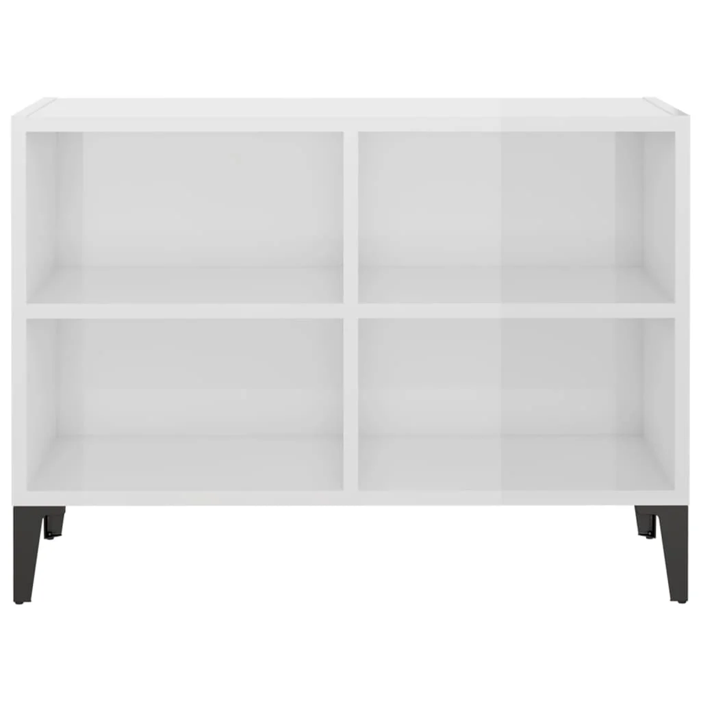TV stolík nohy z kovu lesklý biely 69,5x30x50 cm
