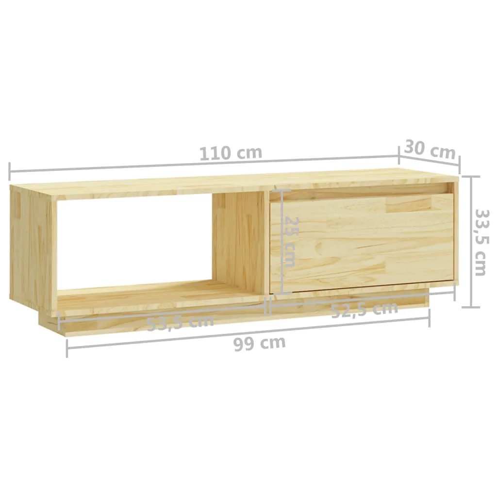 TV skrinka 110x30x33,5 cm, borovicový masív