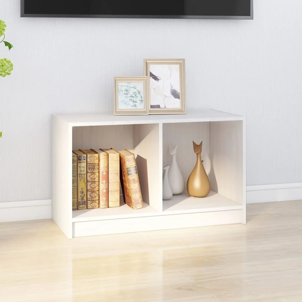 TV skrinka biela 70x33x42 cm masívne borovicové drevo