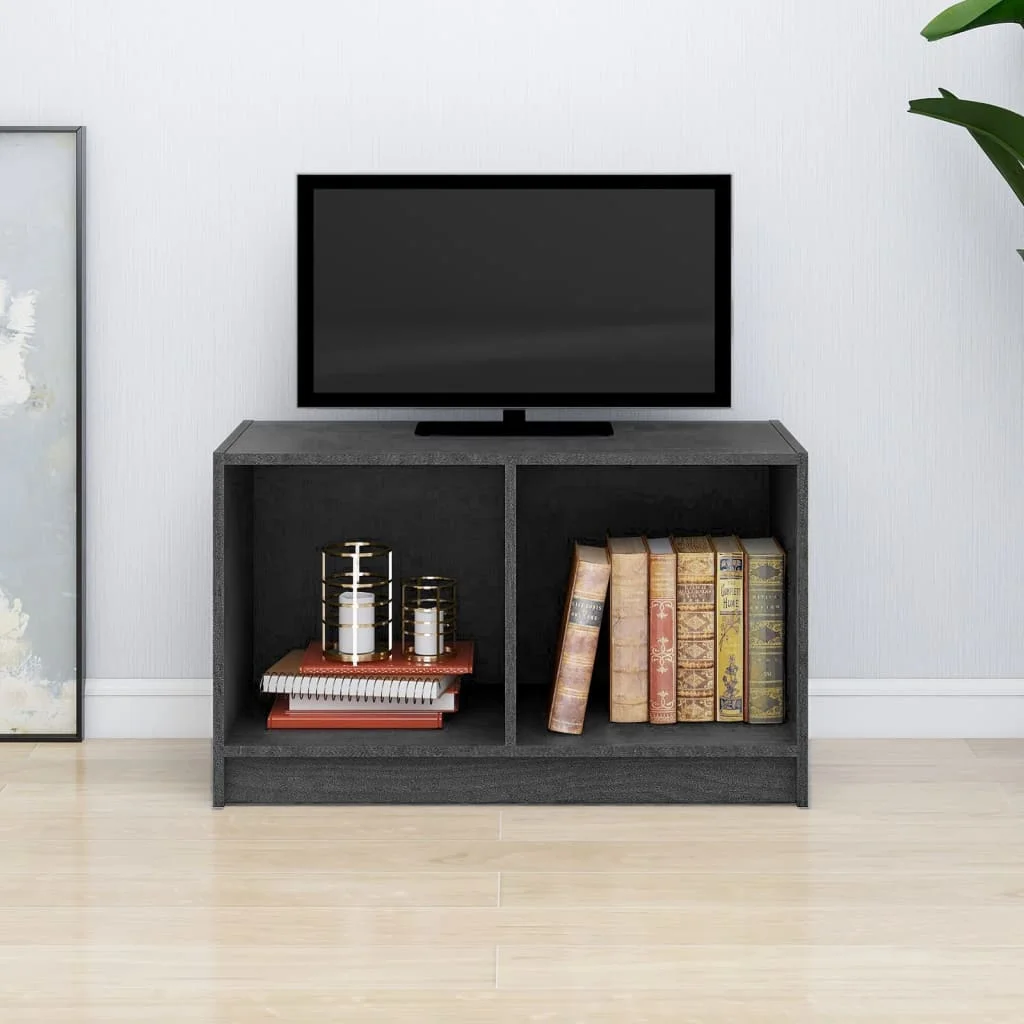 TV skrinka sivá 70x33x42 cm masívne borovicové drevo