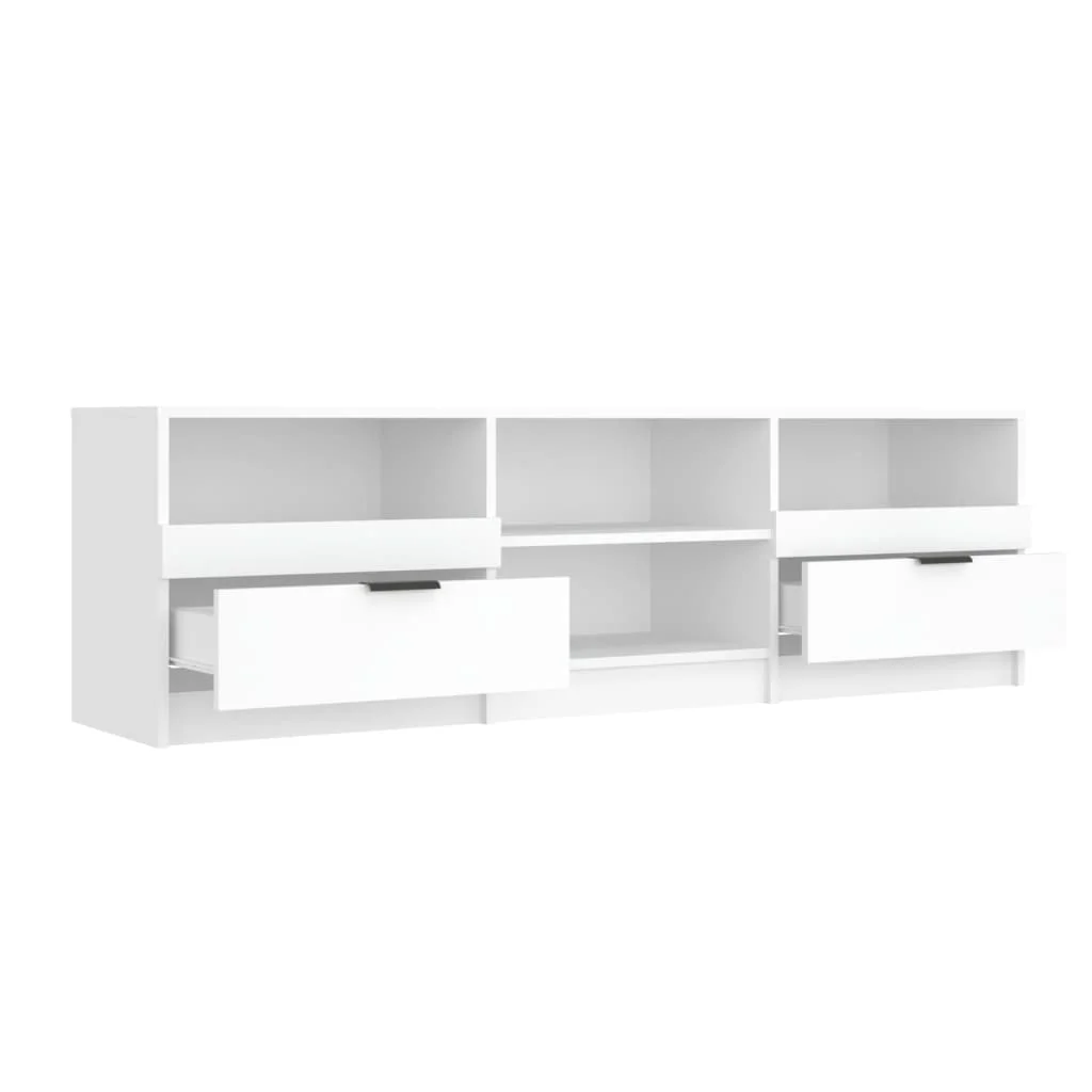TV stolík biely 150x33,5x45 cm spracované drevo
