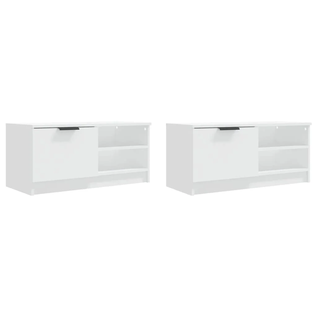 TV stolíky 2 ks biele 80x35x36,5 cm spracované drevo