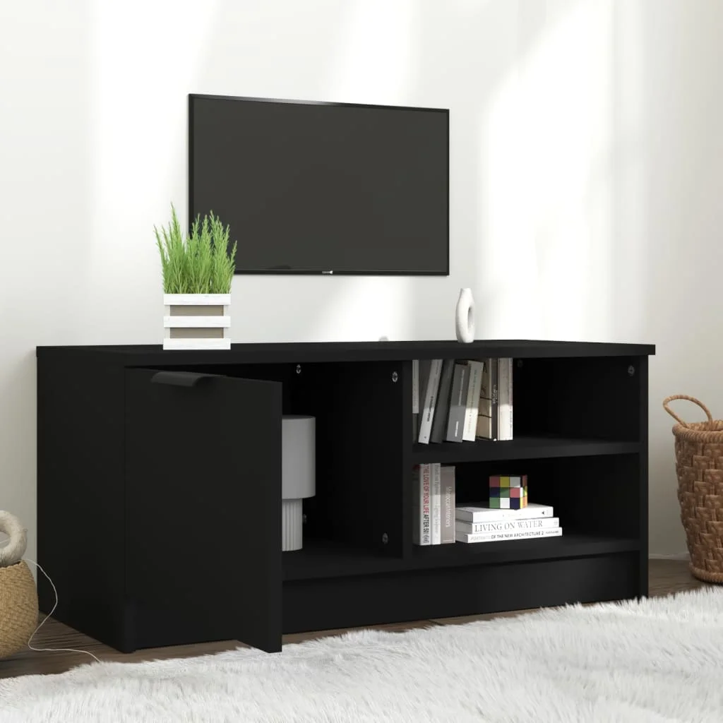 TV stolík čierny 80x35x36,5 cm spracované drevo