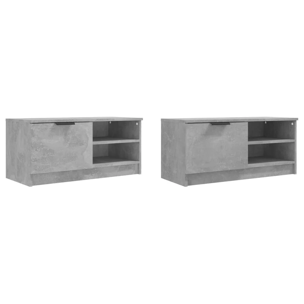 TV stolíky 2 ks betónovosivé 80x35x36,5 cm spracované drevo